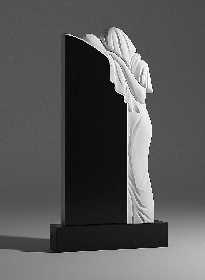 Cina Xingyan Stile russo Mourner Scultura Commemorazione funebre Commemorazione in pietra in pietra in bianco e nero La risonanza emotiva del vettore religioso e culturale integrazione