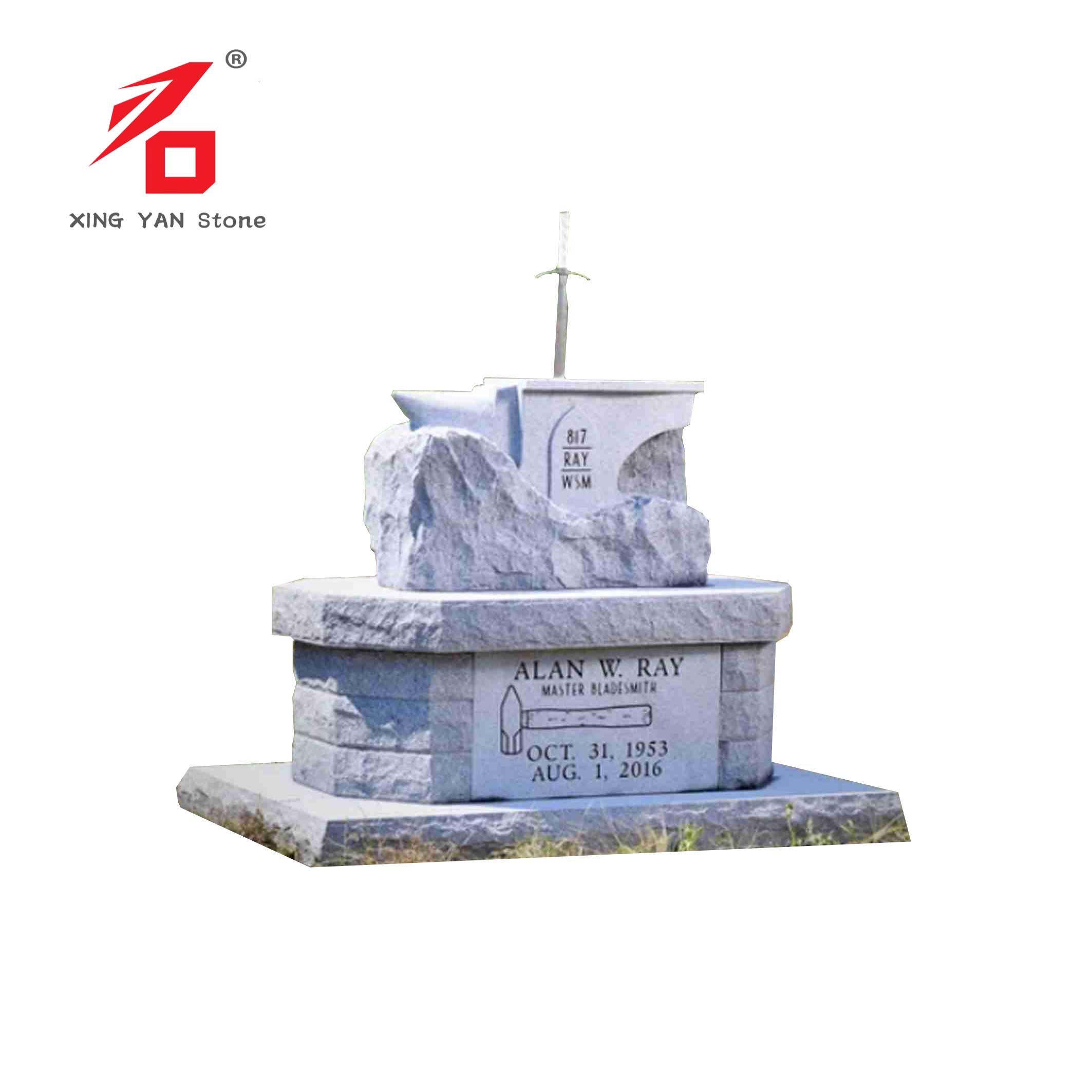 Monumento da cowboy personalizzato grigio con base semplice