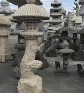 Lanterne di pietra in granito in vendita calda per decorazione da giardino